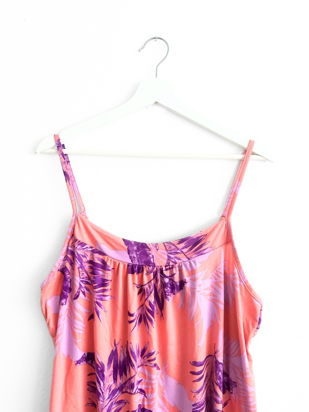 Joyspun Pretty Women's Night Dress Soft Sleepwear Tropical Tangerine & Purple XL - Picture 3 of 4